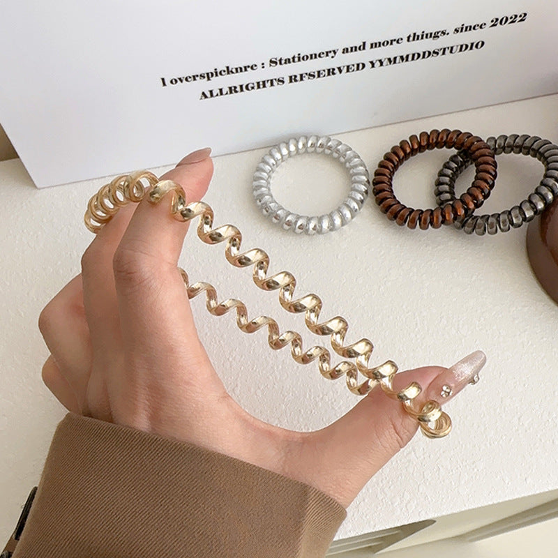 Wholesale Metallic Color Telephone Line Band Ball Hair Rope